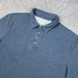 7 Diamonds Polo Shirt Mens Large Gray Solid Short Sleeve Golf Soft Cotton Casual